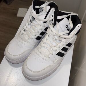 Adidas black and white sneakers size 6
